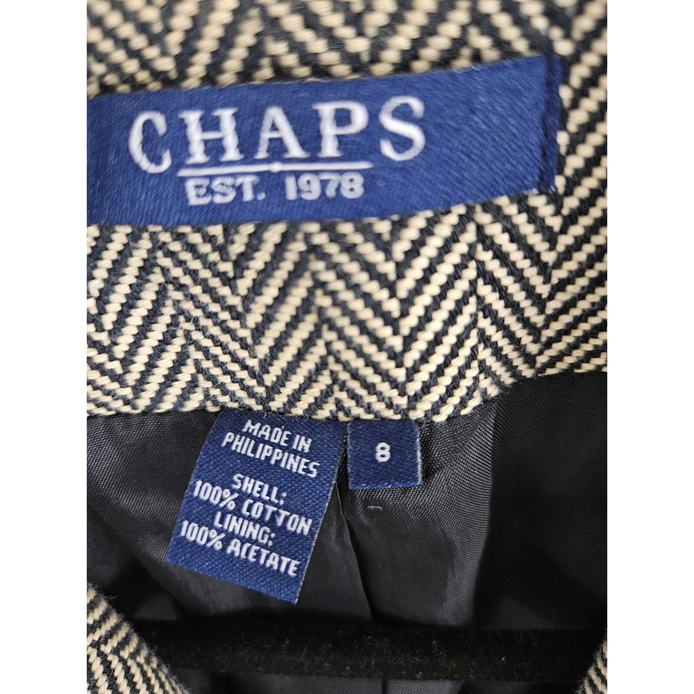 Ralph Lauren Chaps Jacket Riding Equestrian Blazer Size 8 Herringbone Tweed - Picture 3 of 8